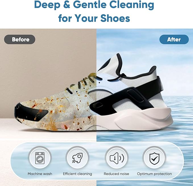 Shoe Washing Machine Bag 2Pack - Reusable Shoe Laundry Bag with Mesh Socks Insoles Washing Bag - 360°Deep Protective XXL Cleaning Bags for Sneakers Delicate Footwear - Home Travel Essentials, Yellow