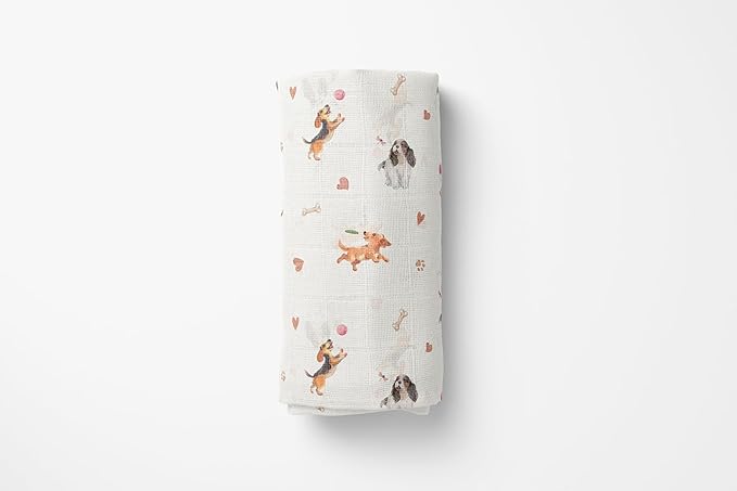 Stellar Kiddos Muslin Swaddle Blankets, Soft Breathable Cozy Baby Blankets for Newborn Boys and Girls, 47” X 47“, 2 Pack Receiving Swaddles, 70% Viscose from Bamboo 30% Cotton (Playful Pals)
