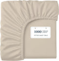 Lane Linen 100% Egyptian Cotton Twin XL Size Fitted Sheet Only (39"x81" + 15") - Elegant Sateen Weave, Ultra Soft, Breathable, Highly Durable, Deep Pockets Upto 17" - Ivory