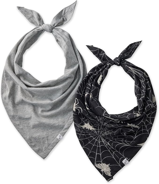 Pet Passion Bandit - The PET Bandana 100% Organic Cotton Pet Bandanas Clothes for Small, Medium, Large Dogs, 2-Pack Batty Black, X-Small/Small