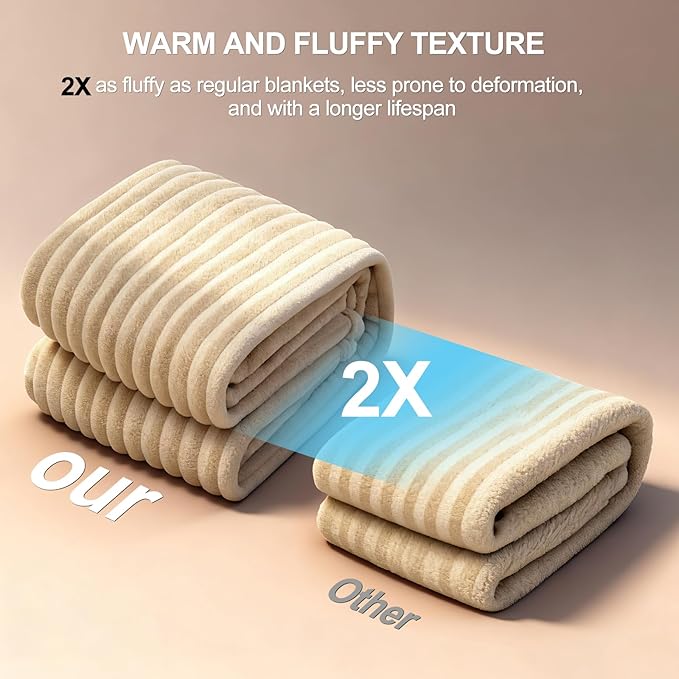 AIPERRO Waterproof Dog Blanket for Large Dogs, Washable Soft Puppy Cat Blanket Flannel Cotton Velour for Sofa Couch Protector, Comfort & Security Reversible Bed Protection for Pet, 60"X80", Khaki