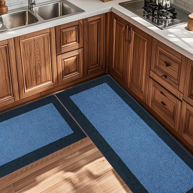 DOMUSTEX Machine Washable Runner Rug 24" x 84", Non Slip Kitchen Mat for Floor, Absorbent Entryway Rug for Kitchen, Bedroom, Hallway, Bathroom, Door (Roll Packing)