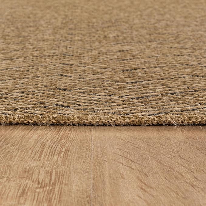 Easy Jute Rugs 9x12 Herringbone Natural Color Living Room Indoor Outdoor Area Rug for Patio and Kitchen Rug High Traffic Washable Easy to Clean Solid Boho Woven Design Carpet (9 x 12)