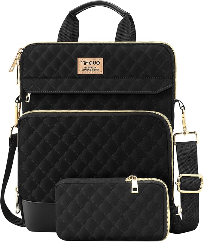 TiMOVO 13 Inch Tablet Sleeve Bag with Shoulder Strap for iPad Air 13" M3 2025, iPad Pro 13", iPad Pro 12.9", Galaxy Tab S9 Plus/S10 Plus/S9 FE+/S9 FE Plus 12.4", Remarkable Paper Pro 11.8", Black