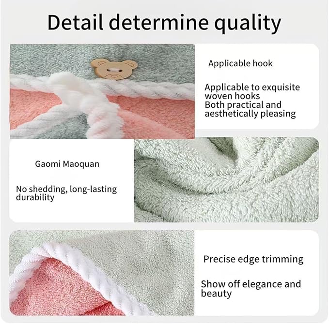 XPZKAIYUE Microfiber Hair Towel, Hair Towel wrap for Women,Hair wrap Towels,Hair Turbans for Women Wet Hair, wrap for Kids (Pink and Green) 1pcs