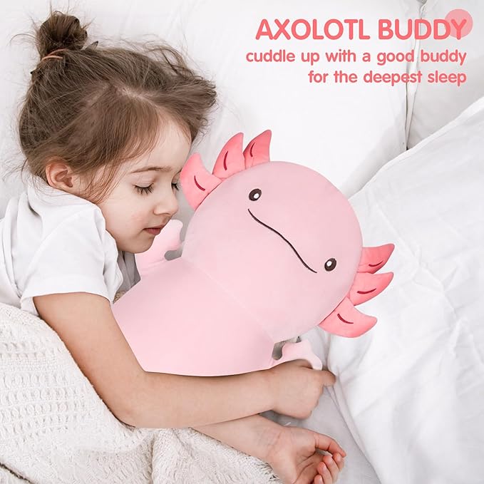 Dalmao 36" Giant Pink Axolotl Stuffed Animal, Cute Soft Long Axolotl Plush Large Body Pillow Big Squishy Plushies Toy, Gift for Kids, Boys, Birthdays
