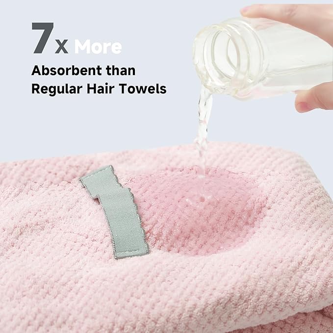 Large Microfiber Hair Towel for Women, gifts for women,Supper Soft Anti Frizz & Quick Dry for Curly Hair, Ultra Absorbent Hair Wrap Towels for Long,Thick,Wet Hair, Mom Gifts, 24x42 Inches(pink)