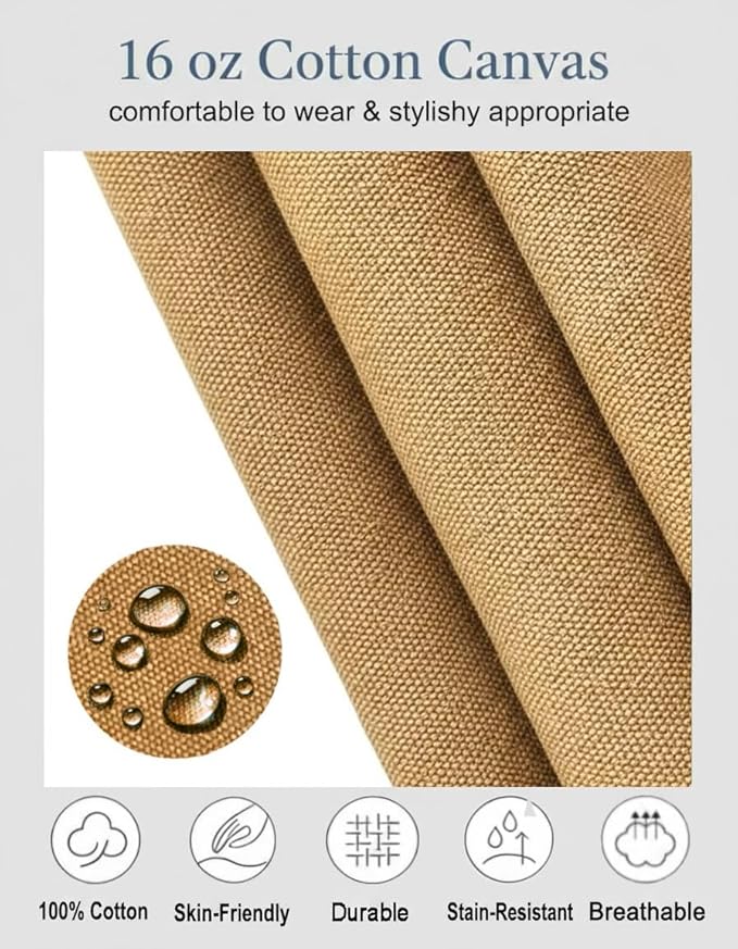 Canvas Work Apron for Men Women with 3 Pockets Heavy Duty Crossback Kitchen Chef Aprons for Cooking Grilling Barista