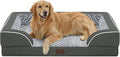 Casa Paw Orthopedic Dog Beds for Extra Large Sized Dogs, Waterproof Memory Foam XL Pet Bed with Sides 42x30Inch, Non-Slip and Egg-Crate Foam Big Dog Couch Bed with Removable Washable Cover, Dark Grey