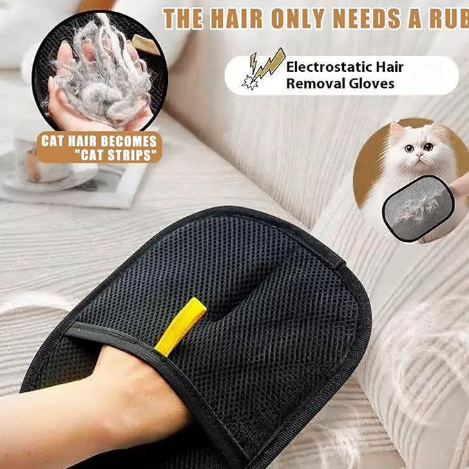 RAINPOT 2025 Upgraded Pet Hair Removal Glove |Double-Sided – Reusable Grooming & Bathing Glove for Dogs and Cats |Soft Silcone Touch |Easy Deshedding and Cleaning Mitt (Black, 5 PCS)