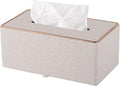 XNONE Tissue Box Cover Rectangle Tissue Box Holder PU Leather Facial Organizer with Magnetic Bottom,Decorative Napkin Caddy for Vanity Dresser Night Stand Table Countertop Home Office Car,Beige