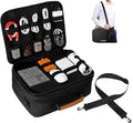 Yzawotk Extra Large Electronics Organizer Travel Case, Cable Organizer Bag with Shoulder Strap, Electronics Accessories Storage Double Layer Bags for Cord, Tablet, Headphone, Charger, Tools, DJ Gifts