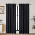 Lecloud Bessie Black Curtains for Living Room Decor 78 Inches Long 2 Pcs, Privacy Airy Window Treatments Bedroom Curtains, Dual Rod Pocket Light Filtering Drapes for Living Room, Each 40" W x 78" L