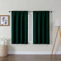 Lecloud Bessie Hunter Green Curtains 45 Inch Length 2 Pcs, Light Filteringn Airy Warm Faux Linen Textured Curtains, Durable Rod Pocket Window Treatments for Bedroom Laundry Room, Each 30" W x 54" L
