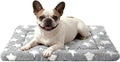 Fogkiss Dog Bed Mat, Reversible Crate Pad & Durable Dog Bed - Machine Washable Kennel Mat with Ultra Soft for Medium Dogs (Cool/Warm), 30" x 20", Grey&Star