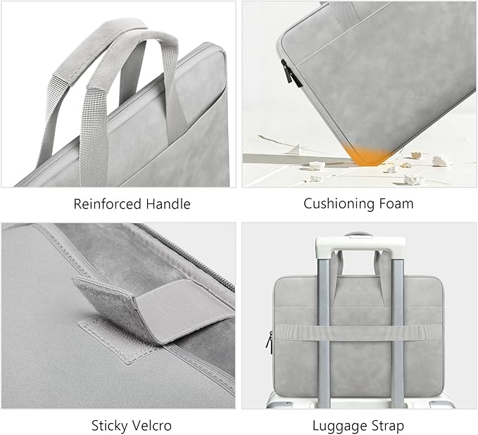 Lacdo 15-15.6 Inch Laptop Case Sleeve for HP Lenovo Dell ASUS Laptop, Aspire 15, HP Pavilion/Envy 15, Dell Latitude 15, Lenovo ThinkPad/IdeaPad 15, ASUS Vivobook Protective Computer Bag,Gray