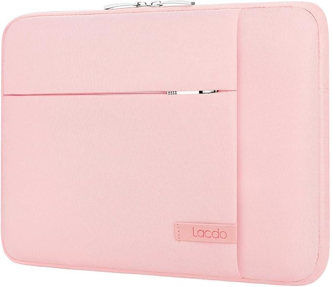 Lacdo 13 inch Laptop Sleeve Case for 13 inch New MacBook Air M4 A3240 2025, M3 A3113, M2 A2681, M1 A2337 | 13" MacBook Pro M2/M1 A2338 A2251 A2289 | 13" iPad Pro M5 / iPad Air M3 Computer Bag, Pink