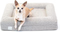 Bluewater Dog Luxury Boucle Orthopedic Memory Foam Dog Bed with Waterproof Liner and Machine Washable Cover with YKK Zippers (Small, 29" L x 23" W x 6" Th, Sand)