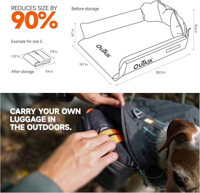outask Inflatable Outdoor Dog Bed Waterproof,Portable Camping Cot for Large Dogs,Cooling Pet Bed with TPU Fabric Chew Proof Crate Bed Washable (Small)