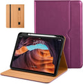 DTTO for iPad (A16) 11th Generation Case 11 Inch 2025, iPad 10th Generation Case 10.9 Inch 2022, Premium Leather Business Folio Stand Cover with Pencil Holder - Auto Wake/Sleep, Purple
