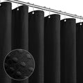 MitoVilla Waffle Black Shower Curtain 72 x 78, Fabric Long Set, Modern Farmhouse for Bathroom Decor, Luxury Hotel Cloth 78 Inch Long