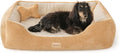 Self-Warming Orthopedic Dog Bed Medium Size Dogs - Memory Foam for Joint Pain & Arthritis, Comfort Pet Bed w/Washable Removable Cover & Waterproof Liner, Dog Couch w/Raised Bolster & Non-Slip Base