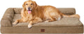 EHEYCIGA Extra Large Dog Bed Othorpedic, Memory Foam XL Dog Bed with Washable Removable Cover, Waterproof Pet Sofa Couch XLarge Size Dogs with Nonskid Bottom, 44x32x6.5, Camel