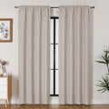 Lecloud Bessie Khaki Curtains for Living Room 84 Inches Long 2 Panels, Airy Privacy Light Filtering Curtain Drapes, Faux Linen Textured Rod Pocket Curtains for Bedroom Dining Room, Each 40 W x 84 L