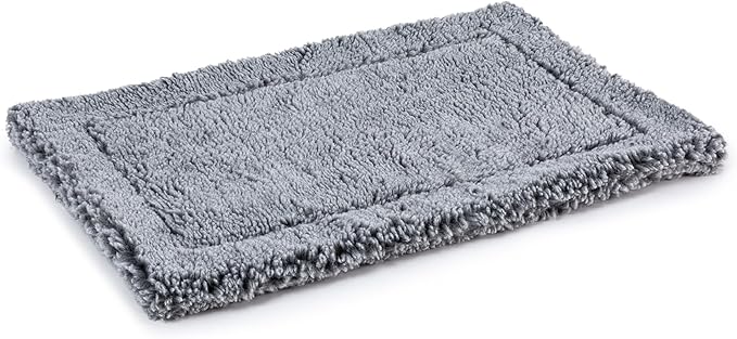 PELZIN Stoutwool Indestructible Dog Bed - Fluffy Chew Proof Dog Crate Pad - Tough Kennel Pad for Aggressive Chewers - Washable, Ideal for Jumbo Breeds & Fits 54-Inch Crate - 53"x35", Charcoal