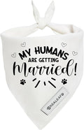 Realeaf My Humans are Getting Married Dog Bandana,Wedding Outfit for Boy and Girl, Premium Durable Fabric, Engagement Announcement for Large and XLarge Dogs (Small)