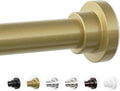 Mcrbeay Shower Curtain Rod, 1" Diameter Heavy Duty Tension Shower Rod, Non Slip Adjustable 28-74 inch No Drilling Shower Curtain Rods Spring Tension For Bathroom, Shower Stall, No Rust, Chrome Gold