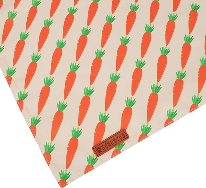ADOGGYGO Easter Dog Bandanas 2 Pack, Triangle Reversible Bunny Carrot Dog Scarf, Premium Durable Fabric, Easter Bandana for Medium Large Dogs (Large)