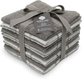 Mellow Buff 100% Cotton Terry Dish Cloth & Dish Towel, 6 Pack, Super Soft and Absorbent Kitchen Towels, Perfect for Kitchen Cleaning and Dish Washing (Grey (Solid and Checks) 8 Pack)