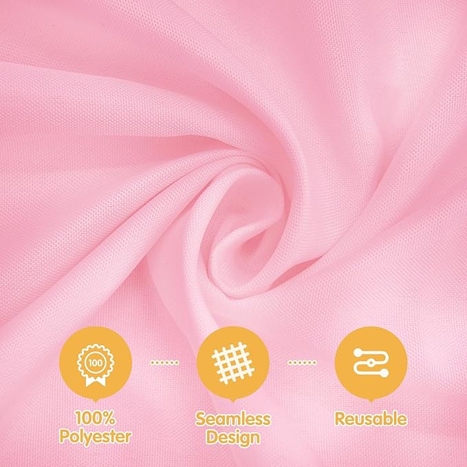 BRILLMAX 10 Pack Pink Tablecloths for 8 Foot Rectangle Tables 60 x 126 Inch - 8ft Rectangular Bulk Linen Polyester Fabric Washable Cloth Cover for Wedding Reception Banquet Birthday Party