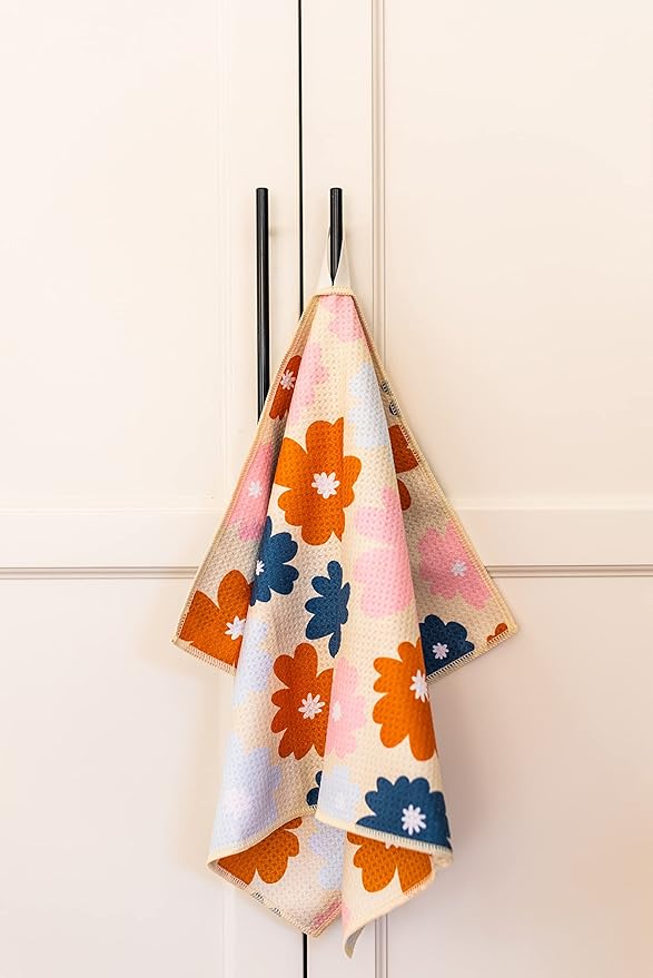 Desert Aqua 2 Pack Double Sided Kitchen Towels || Dish Towels ||Quick Dry || Designer Prints || Highly Absorbent || Hanging Hook (Rust)