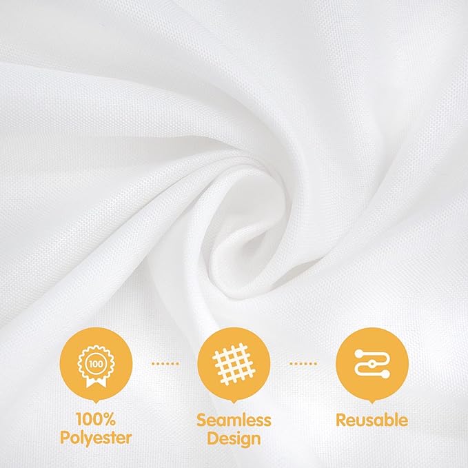 BRILLMAX 10 Pack White Tablecloths 70 x 120 Inch for 6ft or 8ft Rectangle Tables - Rectangular Bulk Linen Polyester Fabric Washable Cloth Cover for Wedding Reception Banquet Birthday Party