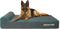 The Dog’s Bed Orthopedic Headrest Dog Bed XL Grey/Blue, Memory Foam, Pain Relief for Arthritis, Hip & Elbow Dysplasia, Post Surgery, Lameness, Waterproof Washable Cover, Veterinary Approved