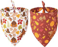 ADOGGYGO Thanksgiving Dog Bandana, Pumpkin Turkey Pet Scarf, Multi Size Offered, Fall Autumn Leaves Thanksgiving Bandanas for Extra Large Dogs Pets (X-Large)