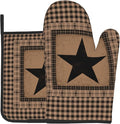 Western Oven Mitts and Hot Pads Set of 2 Texas Star Heat Resistant Non-Slip Cooking Oven Gloves Pan Mat Primitive Decorative Kitchen Accessories for Chef Baking Grilling