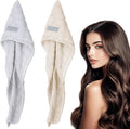 Macuezu 2 Pack Microfiber Hair Towel Wrap for Women, Hair Towel Wrap Super Absorbent Quick Dry Turban for Curly Straight Long Short Thick Wet (27.6" x 9.4")