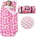 ACRABROS Toddler Nap Mat with Pillow and Blanket, Extra Large Rolled Napping Mats,Slumber Bags for Boys Girls,Kids Sleeping Bag for Daycare, Preschool Travel Camping,Gouache Floral