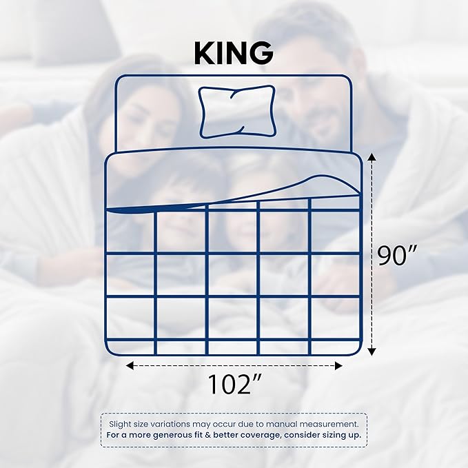 Utopia Bedding Comforters King Size, All Season Duvet Insert, Down Alternative Box Stitched Bed Comforter with Corner Tabs, Machine Washable (White)