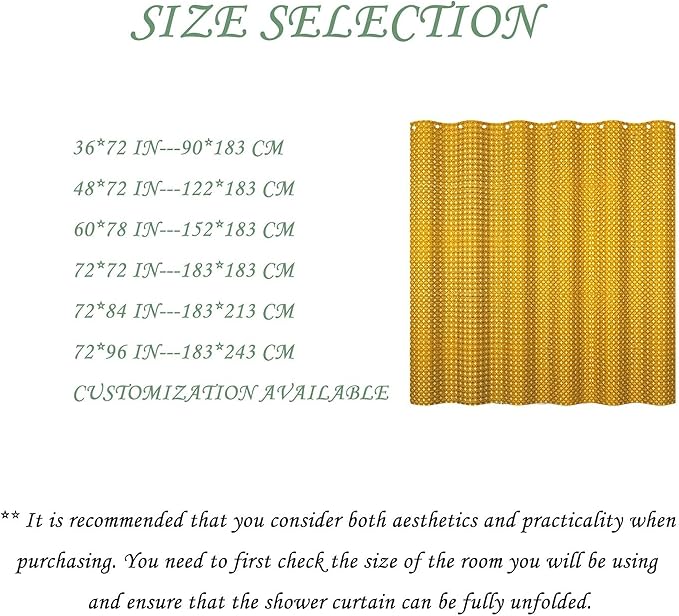 ggaimwf 72x78 Inch Solid Color Shower Curtain for Bathroom Waffle Bath Water Resistant Fabric Curtains Harvest Gold Modern Thick Shower Stall Curtain with Metal Hooks