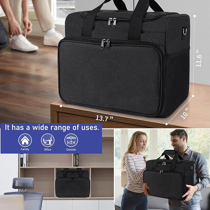 LOTCAIN Cable Organizer Bag,Cable Management Box Cord Organizer Case,Electronics Cord Storage Bag with Adjustable Divider Large Cable Storage Bag Carrying Case for Cable, Cord,Power Strip