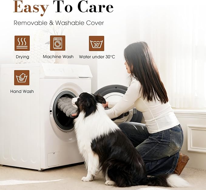 Cozila Orthopedic Dog Bed Medium Size Dog, Pet Beds with Waterproof Lining, Soft Short Plush Surface & Egg Crate Foam, Machine Washable Pet Mat with Removable Cover & Anti Slip Bottom