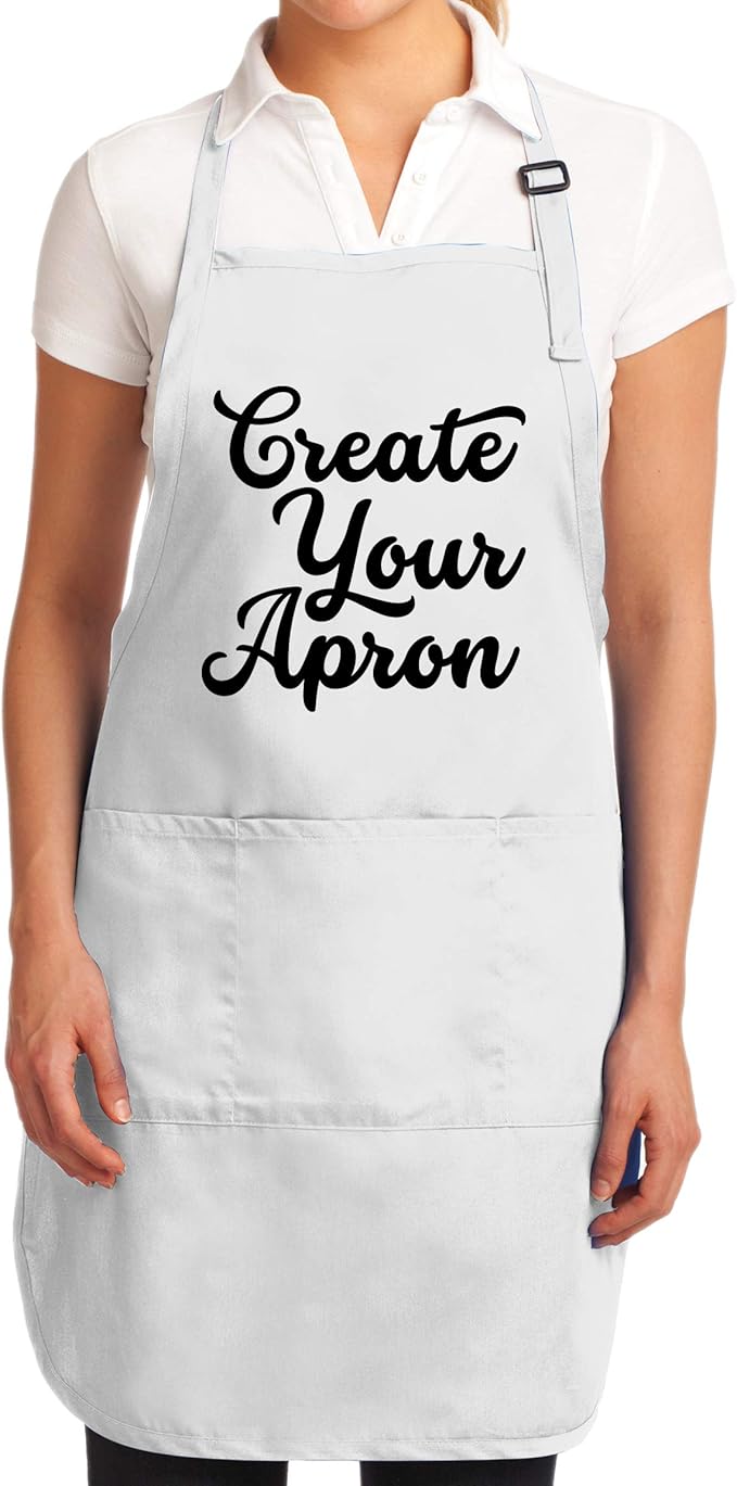 TEEAMORE Custom Aprons for Women Men Add Your Text Personalized Chef Kitchen Apron