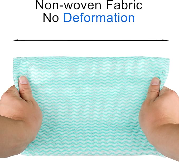 GLOYY Disposable Dish Cloth and Cleaning Handi Wipes, 100ct, Multi-Use Rags for kitchen, Bathroom and Windows, Green