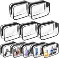 AURUZA 10 Pack Travel Toiletry Bag, Clear Makeup Bag, TSA Approved Cosmetic Bag with Zipper, Clear Organizer Carry on Bag for Women, PVC Cosmetic Pouch