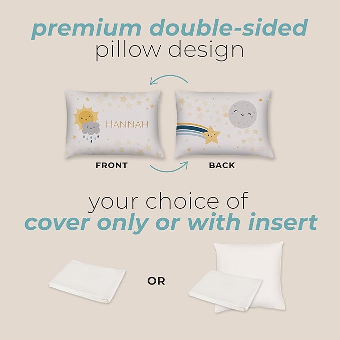 Prints Next Day – Kids Custom Weather Throw Pillow - 14" x 20" - Double-Sided Printing - Includes Insert - Kids Personalized Bedroom Accent Pillow with Name - Nursery Decor - Printed in USA
