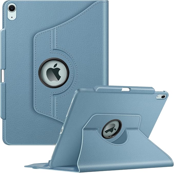 Fintie Rotating Case for iPad Air 13-inch (M3) 2025, (M2) 2024-360 Degree Swiveling Protective Stand Cover with Pencil Holder, Auto Wake/Sleep, Ocean Blue
